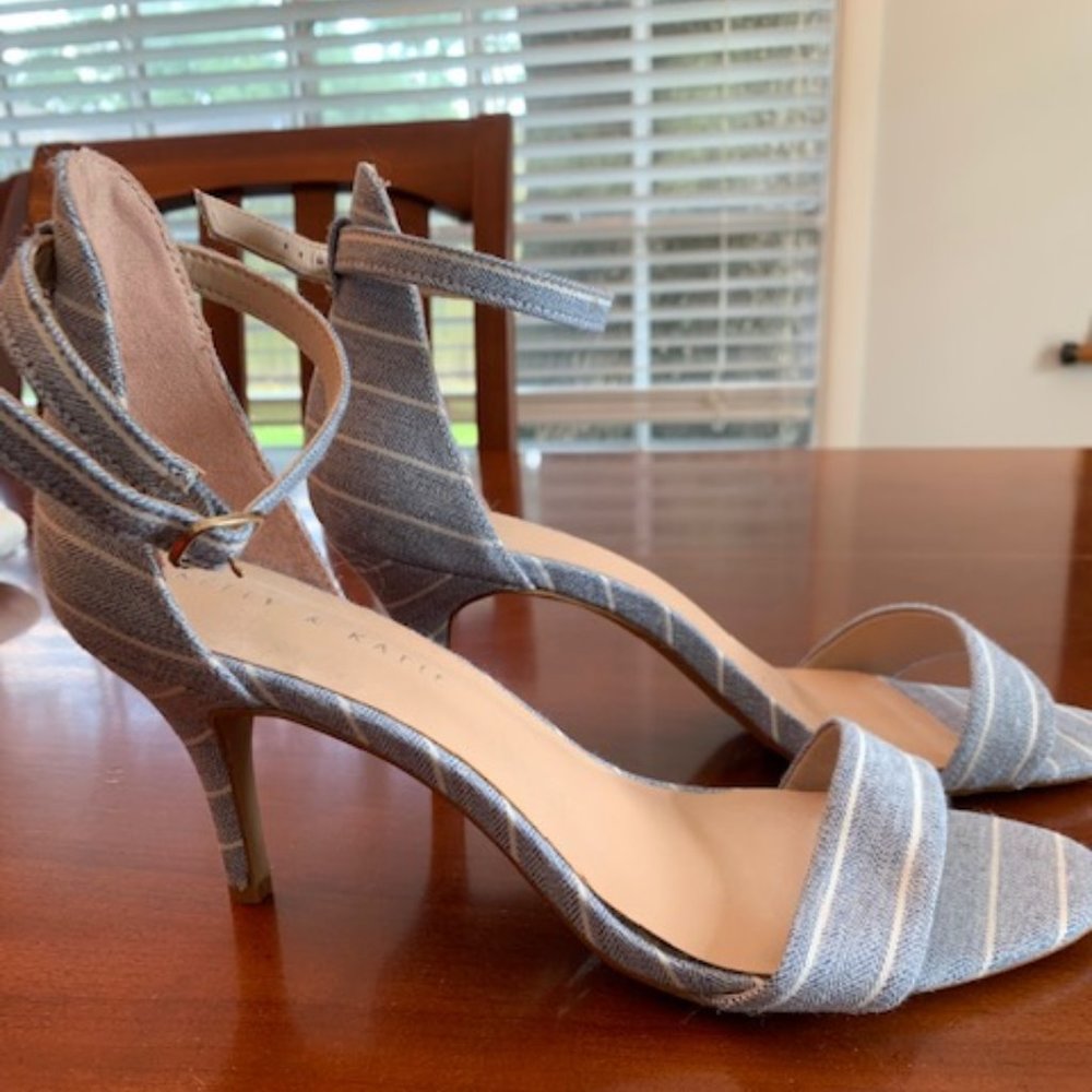 Kelly & Katie Chambray Stripe Heels - Picture 3 of 5